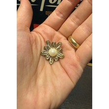 Panda Hediyelik Terlik Süsü/parlak Inci Detaylı Çiçek