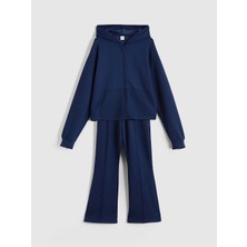 LC Waikiki Lcw Kids Lacivert Kapüşonlu Kız Çocuk Eşofman Takım