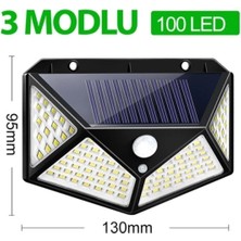 Gampus Güneş Enerjili Hareket Sensörlü IP65 Suya Dayanıklı 100 LED Lamba Solar Bahçe Aydınlatması