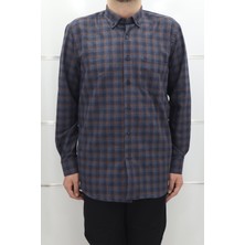 Cliente Fistan Store Erkek Ekose Klasik Kesim Rahat Kalıp Tek Cepli Kışlık Kaşmir Gömlek