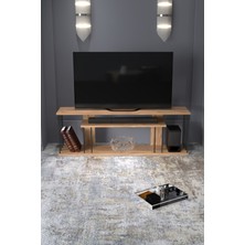 Tv Sehpası Tv Ünitesi Raflı 140 cm Gzd Plus Atlantik Çam