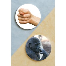 Nurdic Ev Dekor Oval Pleksi Bardak Altlığı Temalı Desenli 2 Adet Set Eller Parmaklar