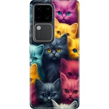 Nurdic Vivo V30 Uyumlu Kılıf Resimli Desenli Silikon Arka Kapak Kedicikler