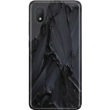 Nurdic Tcl L7 Uyumlu Kılıf 0.4mm Lazer Kesim Desenli Silikon - Siyah Beton