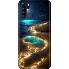 Nurdic Reeder P13 Blue Max Kılıf Resimli Desenli Silikon Golden Beach