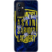 Nurdic Oneplus 9 Kılıf Modern Tasarım Silikon Desenli Aşkın Rengi Sarı Lacivert