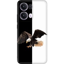 Nurdic Oppo Reno 13 Pro Kılıf Oppo Art Silikon Baskılı Tpu Siyah Beyaz Parçalı