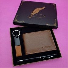 Casaba Hediyelik Kişiye Özel Anahtarlık Cüzdan Kalem Taba Set Tüylü Kutulu