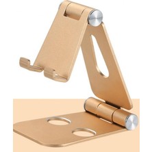 Gampus Masaüstü Telefon Tutacağı Telefon Standı Aliminyum Metal Stand Sarsılmaz Kaliteli Stand Gold