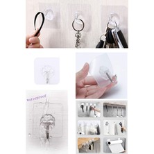 Gampus 5 Adet 6X6CM Şeffaf Güçlü Kendinden Yapışkanlı Kapı Duvar Askıları Ağır Yük Taşıma