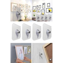 Gampus Şeffaf Yapışkan Askı Fotoğraf Çerçevesi Mutfak Banyo Duvar Askı Kanca Tablo Askısı