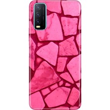 Nurdic Vivo Y11S Y20 Y20S Uyumlu Kılıf Desenli Baskılı Silikon Pembe Beton