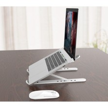 Gampus Plastik Yükseklik Ayarlı Laptop Standı Beyaz