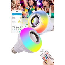 Gampus 16 Renk Ayarlanabilir Bluetooth Bağlantılı Hoparlörlü Ampul Kumandalı Bağlantılı Ampul Yeni Nesil