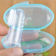 Gampus Bebek Diş Kaşıyıcı Bebek Parmak Seti Diş Fırçası Oral Temizleme Yumuşak Silikon Kutulu