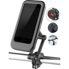 Gampus Motosiklet Telefon Tutucu Bisiklet Atv Telefon Tutucu Su Geçirmez Güvenilir Kapaklı Gidon Telefon