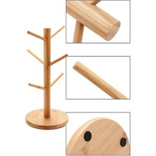 Gampus Ağaç Şekilli Fincan Kupa Askısı Mutfak Askısı Bambu Dekor Askılık Düzenleyici Takı Askı