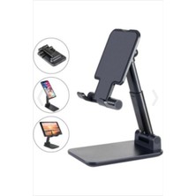 Gampus Masa Üstü Telefon / Tablet Standı Kademeli Yükseklik Ayarlı Telefon Tutucu Stand - Siyah