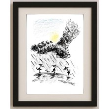 Karikatural Boris Erenburg 29X21CM Orijinal Karikatür Tablo