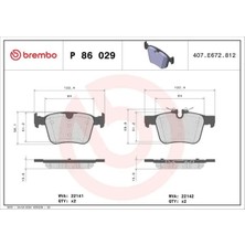 Brembo P86029 Arka Fren Balatasi 28LR123010 31400432 31445621