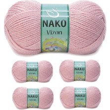 Venüs Shopping 5 Adet Vizon Premium Akrilik El Örgü Ipi Yünü Renk NO:10275 Pembemsi Pudra