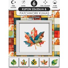 FabricsTown Patchwork ve Quilting İçin %100 Pamuk Desenli Kumaş Seti – 6 Kupon + Ek Panel