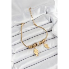 MCM Group 316L Çelik Gold Renk Balık Model Kadın Bileklik - Lisinya