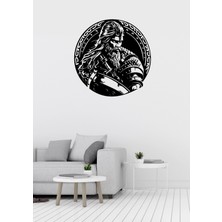 Mazemac Viking Figürlü Dekoratif Metal Duvar Süsü