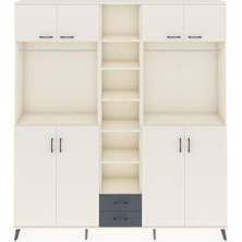 Dienni Arges Dolap 14 Raflı 2 Çekmeceli 2 Askılı 220X30X243 Aytaşı-Aytaşı/antrasit