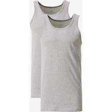 Altınyıldız Classics Erkek Gri Melanj Standart Fit Normal Kesim Pamuklu 2'li Atlet Paketi