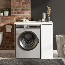 Wide Çamaşır Makinesi Dolabı Çekmeceli Beyaz Wıd1-W