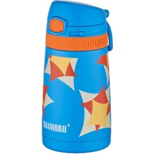 FourForce Fiftyfifty Çocuk 350 ml Pipetli Paslanmaz Çelik Termos Bpa Içermez 7 Renk Mavi