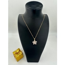 Stainless Steel Gold Renk Çelik Papatya Model Kadın Kolye
