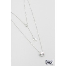 So CHIC Mozanit Fısıltısı 18 Ayar Beyaz Altın Kaplama 44 Cm Gümüş Kolye