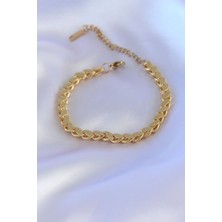 MCM Group 316L Çelik Arpa Gold Renk Kadın Bileklik - Lisinya