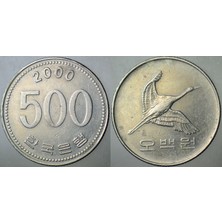 Banknoting Güney Kore 500 Won 2000 Japon Turnası Görselli.