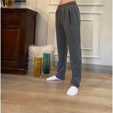 Düven Erkek Antrasit Standart Fit Normal Kesim 2 Iplik Cepli Rahat Pamuklu Jogger Eşofman Altı - MG-E00114