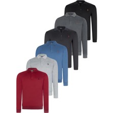 Altılı Set V4007 Dewberry Erkek Sweatshırt-Siyah-Lacivert-Antrasit-Gri-Bordo-Indigo