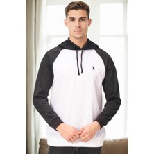 V9005 Dewberry Erkek Sweatshırt-Beyaz - Lacivert