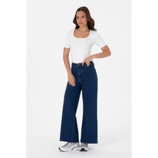 U.S. Polo Assn. Kadın Mavi Flaire High Waist Fit Jean Pantolon 50316581-DN0022