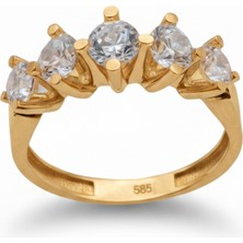 Zümrüt Sarraf 14 Ayar Altın Top Tırnak Beştaş Yüzük