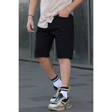 Madmext Siyah Basic Kısa Kapri Şort 6346