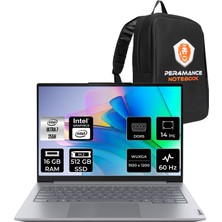 Lenovo Thinkbook 14 Gen 8 Core Ultra 7 255H Notebook 16GB RAM 512GB SSD 14" FHD+ FreeDOS + Per4 Çanta 21SJ007BTXP307