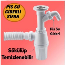 Nublado Pis Su Giderli Sökülebilir Tas'lı Çift Gider Sifon Körüklü Temizlenebilir Mutfak Banyo Lavabo Körük