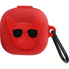 Caseonn Samsung Galaxy Buds Core Kılıf Karakter Figürlü french Bulldog Kırmızı