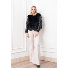 MissVina Urban Luxe Deri Kollu Peluş Kaban 2606