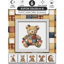 FabricsTown Patchwork ve Quilting İçin %100 Pamuk Desenli Kumaş Seti – 6 Kupon + Ek Panel