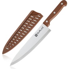 FourForce Kesme Şef Bıçağı – 32.5 cm Paslanmaz Çelik Bıçak, Ergonomik Sap, Kılıf Dahil – Profesyonel Kasap ve Mutfak Bıçağı