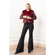 MissVina Urban Luxe Deri Kollu Peluş Kaban 2606