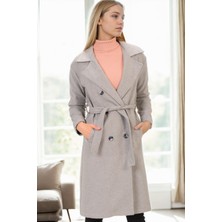 Z6765 Dewberry Bayan Palto-Gri-2